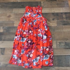Red Floral Shift Dress